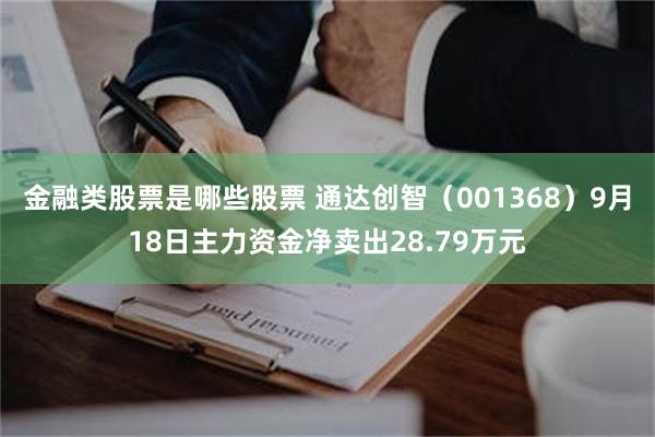 金融类股票是哪些股票 通达创智（001368）9月18日主力资金净卖出28.79万元